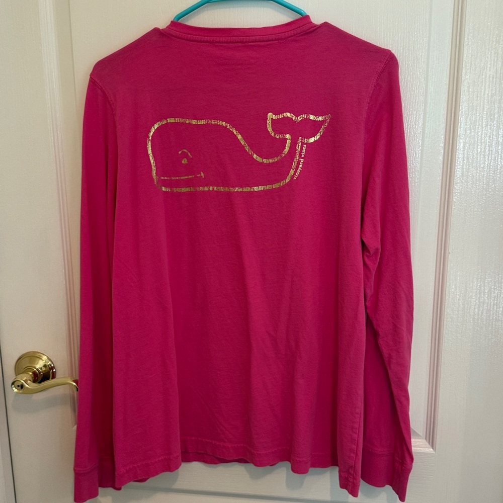 Vineyard Vines Pink & Gold Long Sleeve Shirt - Picture 2 of 6